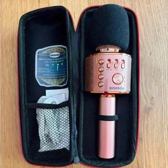 Bonaok Q37 Wireless Microphone & HiFi Speaker - Rose Gold - Picture 2 of 5